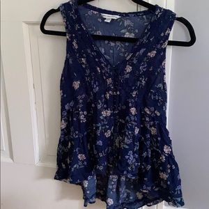 Flower tank top blouse